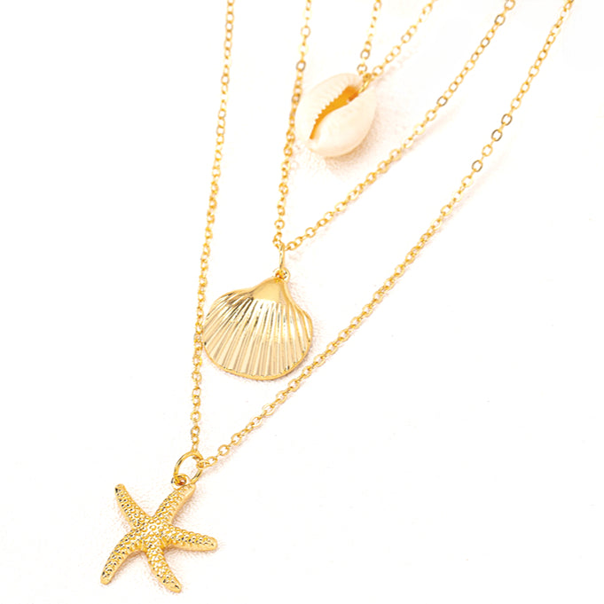Planderful Vienna Verve Necklace Set – Stylish Metal Starfish Design