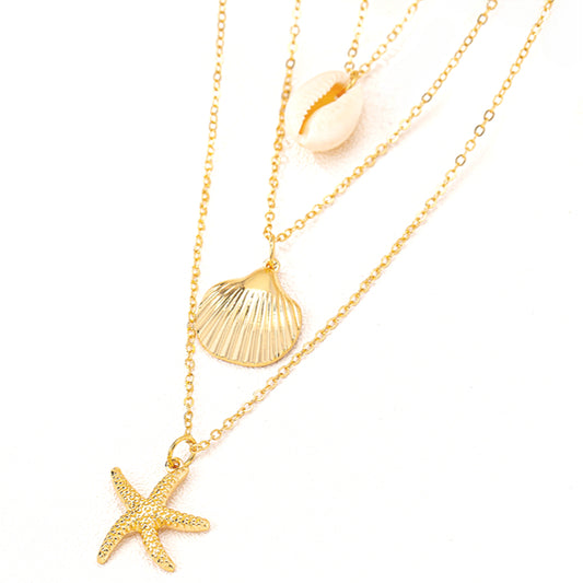 Planderful Vienna Verve Necklace Set – Stylish Metal Starfish Design