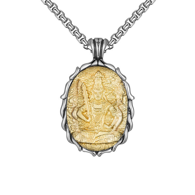 Stainless Steel Necklace – Statement Buddha Pendant For Men