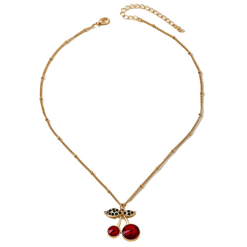 Planderful Vienna Verve Necklace – Cute Metal Cherry Pendant Design