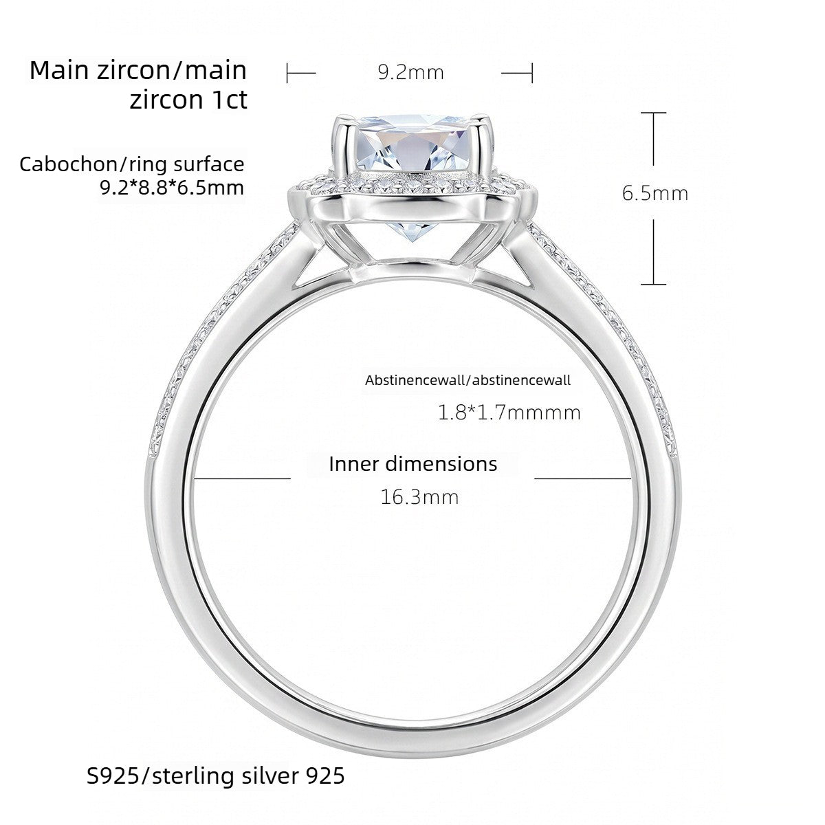 Lotus Four-Claw S925 Sterling Silver Women's Ring