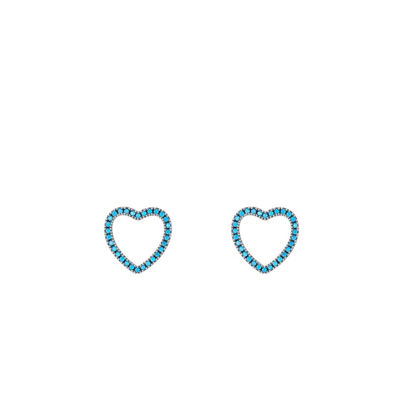 925 Sterling Silver Turquoise Openwork Stud Earrings