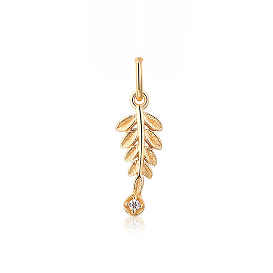 Olive Leaf Zircon Sterling Silver Pendant