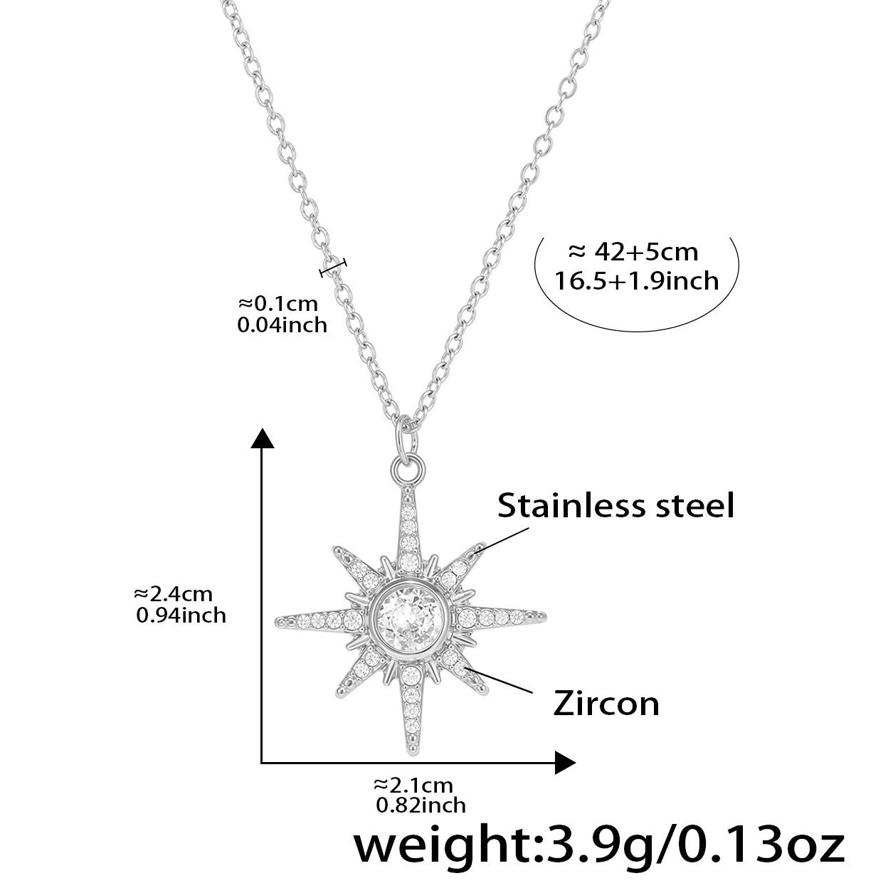 Planderful 18K Gold Dual Layer Octagram Zircon Necklace