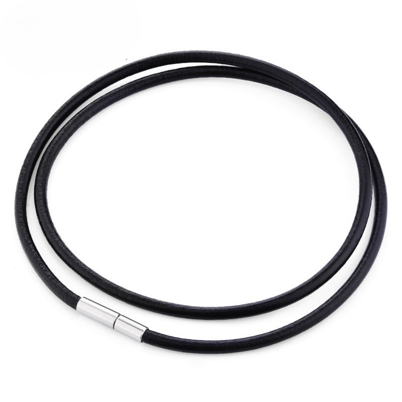 Version Of – Stainless Steel Buckle Leather Necklace – Unisex Leather Rope