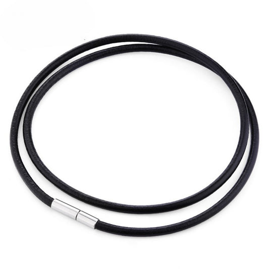 Version Of – Stainless Steel Buckle Leather Necklace – Unisex Leather Rope