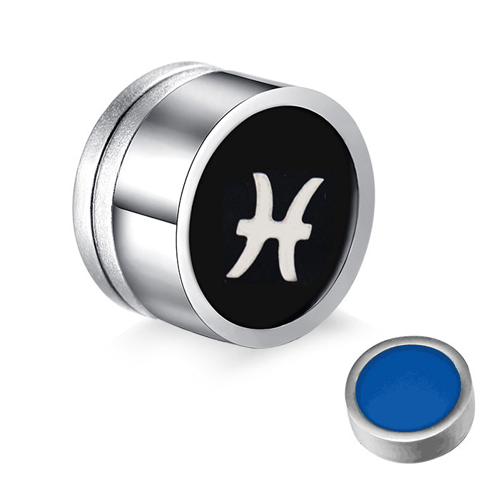 Titanium Steel Twelve Constellation Earrings for Men