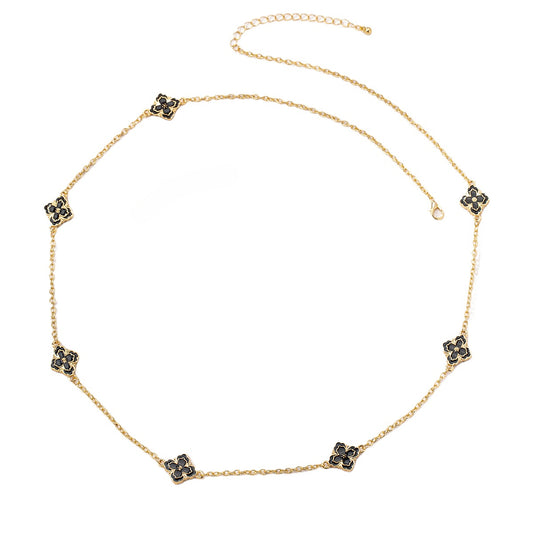 Planderful Vienna Verve Four-Leaf Clover Necklace – Retro Fashion Accessory