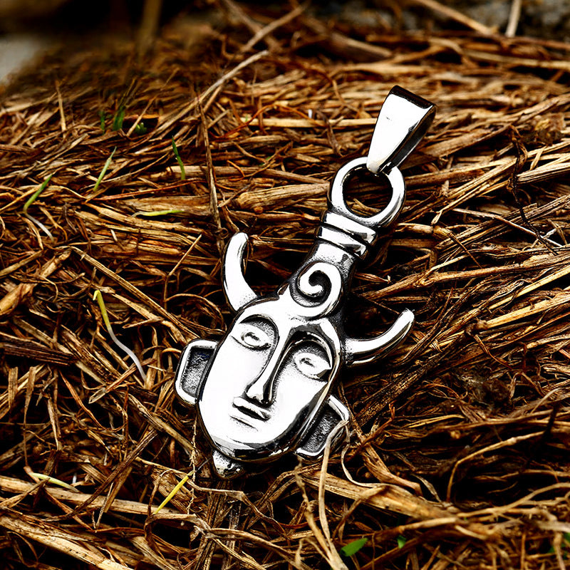 Evil Force Stainless Steel Pendant with Titanium Steel Buddha Statue for Men - Planderful Everyday Genie Collection