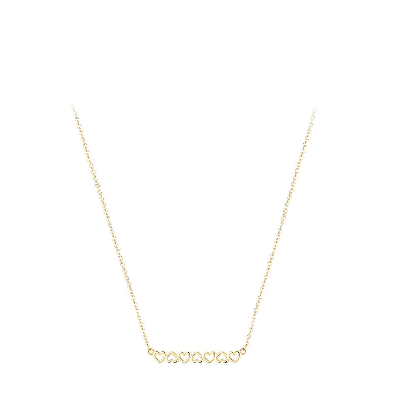 Simple Heart-shaped Hollow Cross-border Sterling Silver Necklace