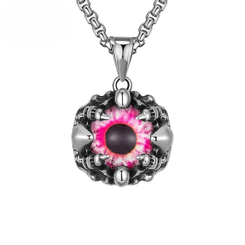 Steel Necklace – Statement Turkish Eye Pendant