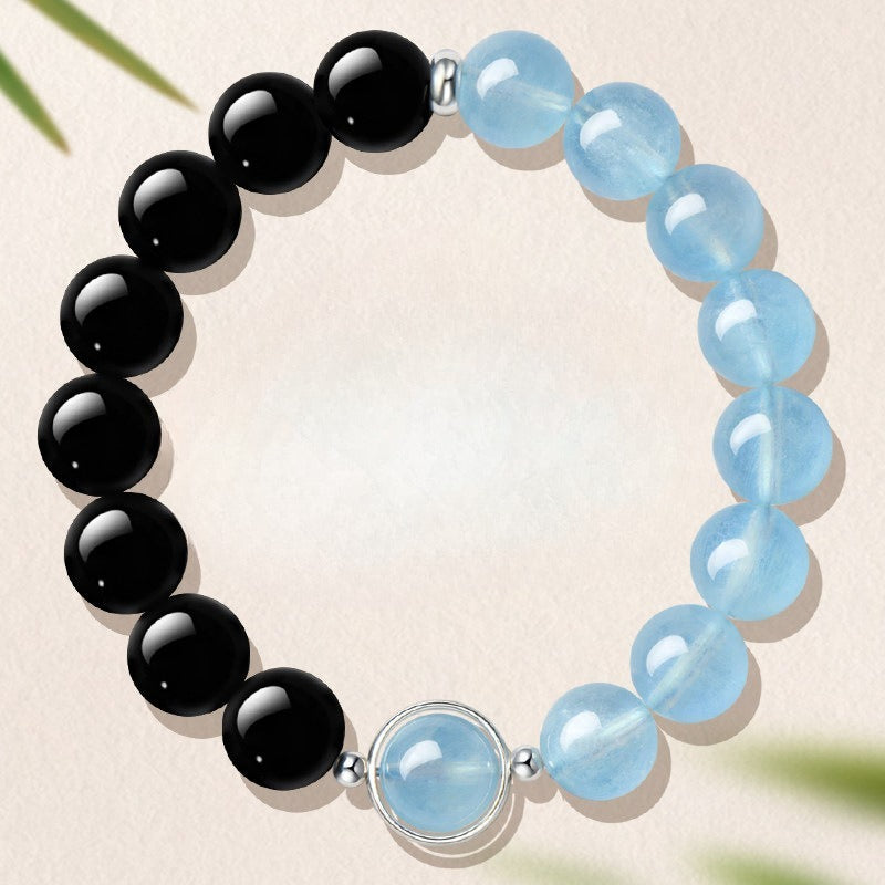 Aquamarine Obsidian Crystal Bracelet