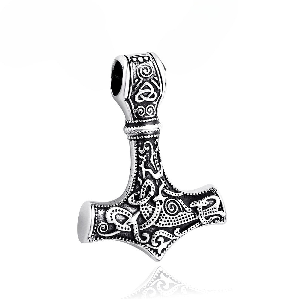 Titanium Steel Viking Celtic Knot Pendant - Retro Anchor Jewelry for Men