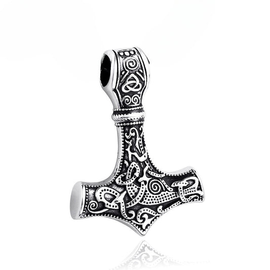 Titanium Steel Viking Celtic Knot Pendant - Retro Anchor Jewelry for Men