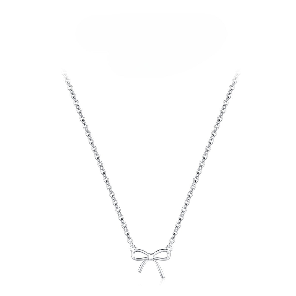 925 Sterling Silver Bow Necklace