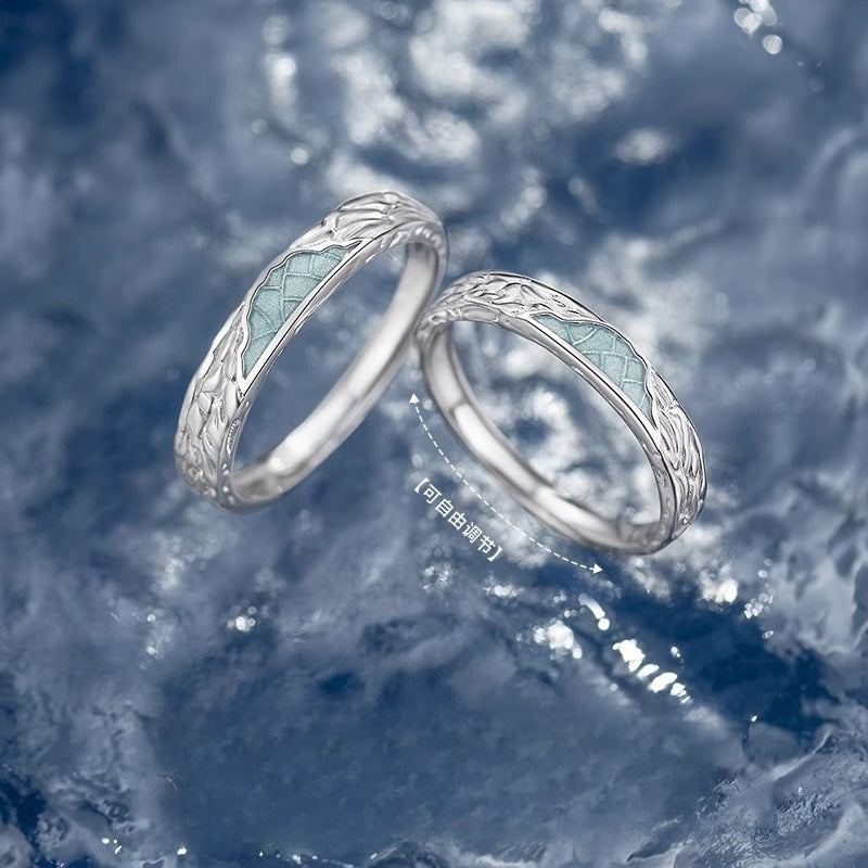 Planderful Sterling Silver Glacier Couple Ring For Girlfriend And Boyfriend Fashion Gift