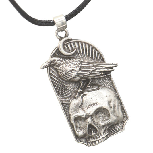 Planderful Celtic Skull Moon Necklace Punk Men Women