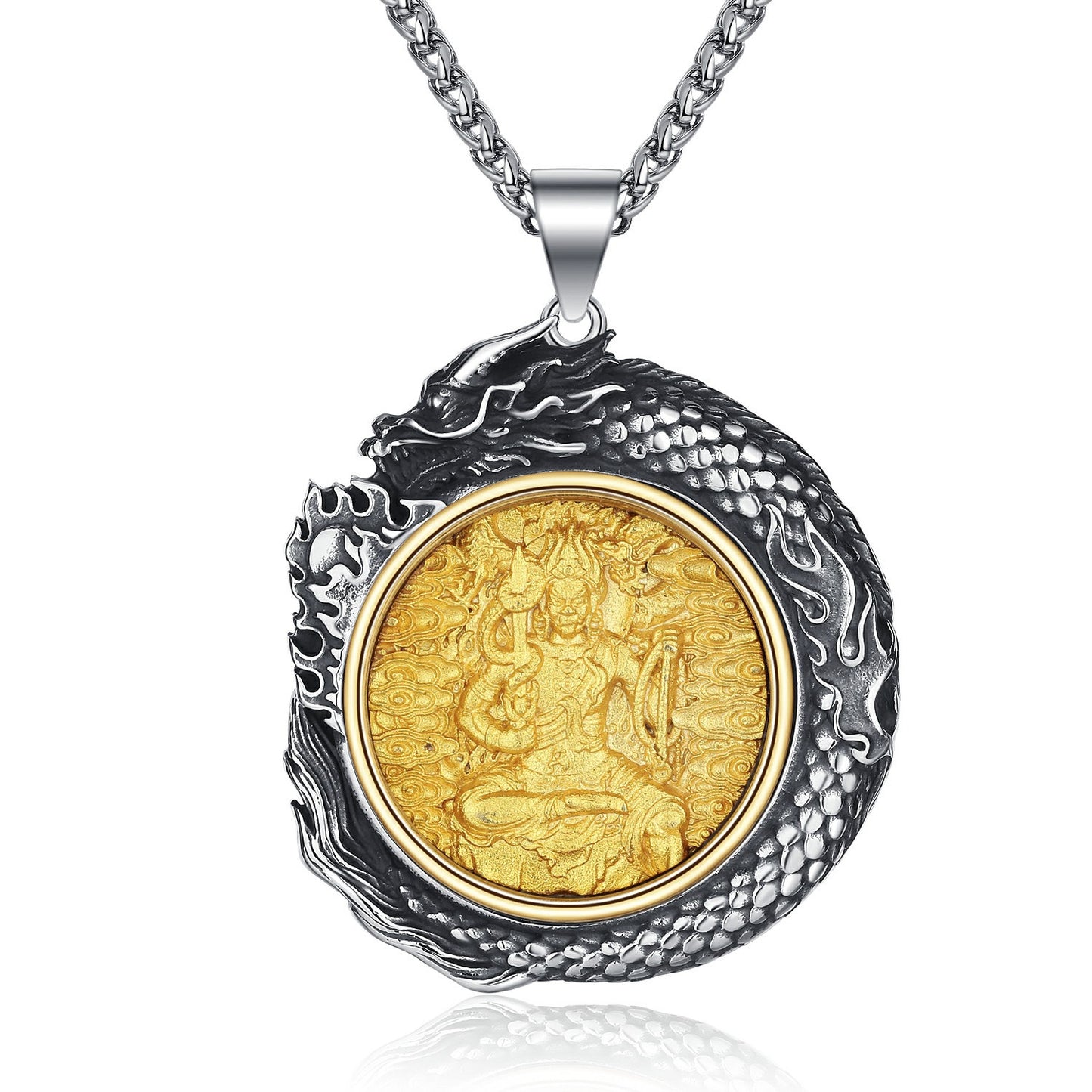 Steel Necklace – Elegant Mens Zodiac Buddha Retro Chain for Everyday Style and Gift