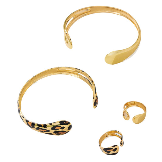 Versatile Metal Bracelet Ring Set for Stylish Women