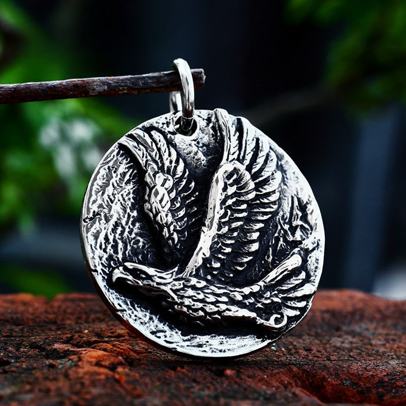 Titanium Steel Retro Eagle Wings Pendant for Men - Wholesale Stainless Steel Jewelry