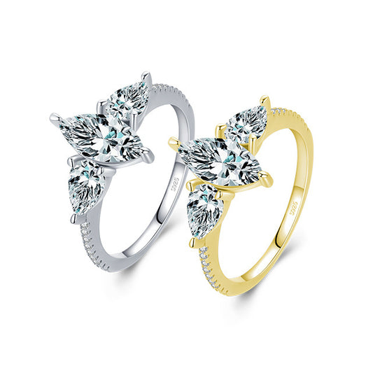 Everyday Genie Sterling Silver Zircon Diamond Ring - Size 5-10