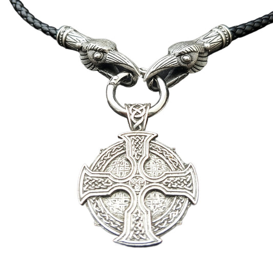Celtic Viking Sun Cross Necklace for Men - Norse Legacy Collection