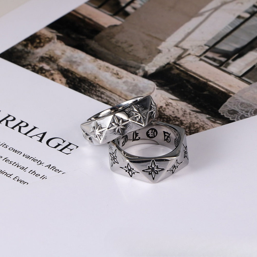 Titanium Steel Polygon 3D Ring For Men Hipster Jewelry
