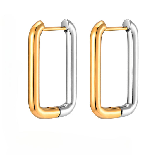 Stainless Steel U-Shaped Pentagram Heart Earrings Wholesale