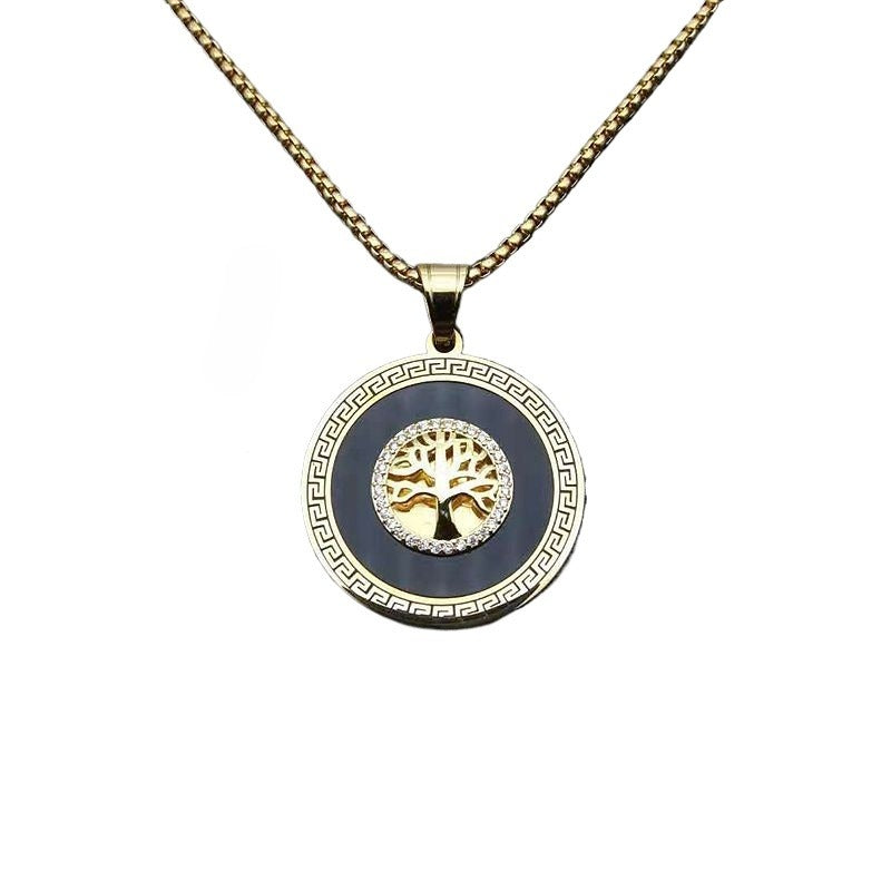 Zircon Necklace – Elegant Gold Plated Tree Of Life Pendant With Sparkling Cubic Zirconia Accents