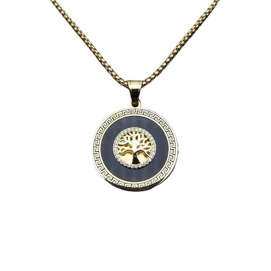 Zircon Necklace – Elegant Gold Plated Tree Of Life Pendant With Sparkling Cubic Zirconia Accents