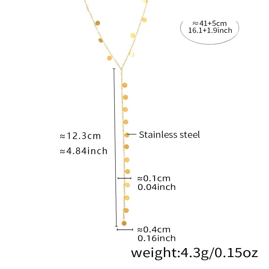 Planderful 18K Gold Fringed Disc Y Necklace Trendsetters