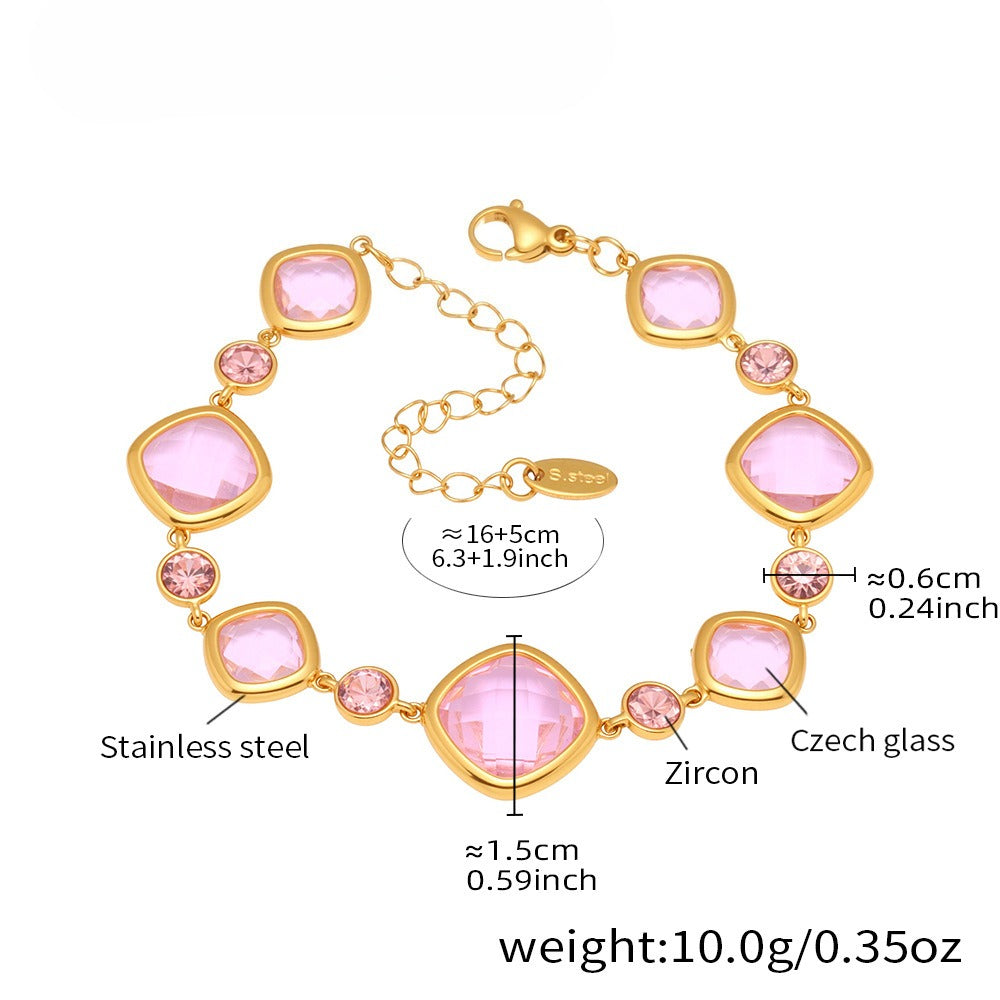 Planderful Czech Glass Bracelet Women Elegant Multi Section