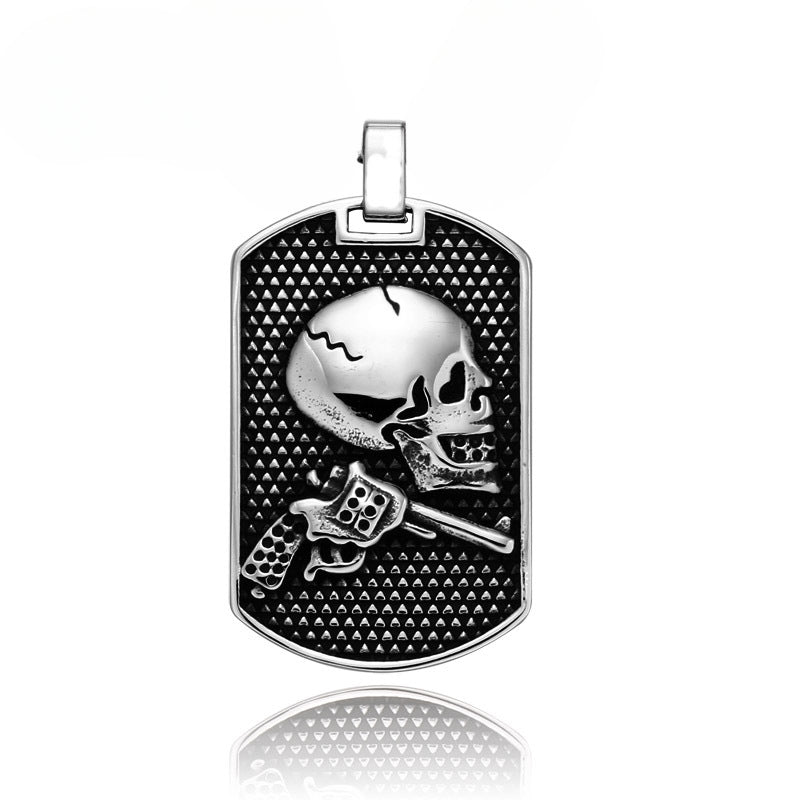 Punk Retro Skull Titanium Steel Pendant for Men - Wholesale Cross-Border Foreign Trade Accessories