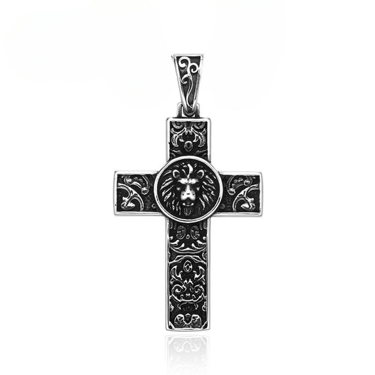 Retro Lion Head Pendant in Titanium Steel for Men - European and American Style Accessories