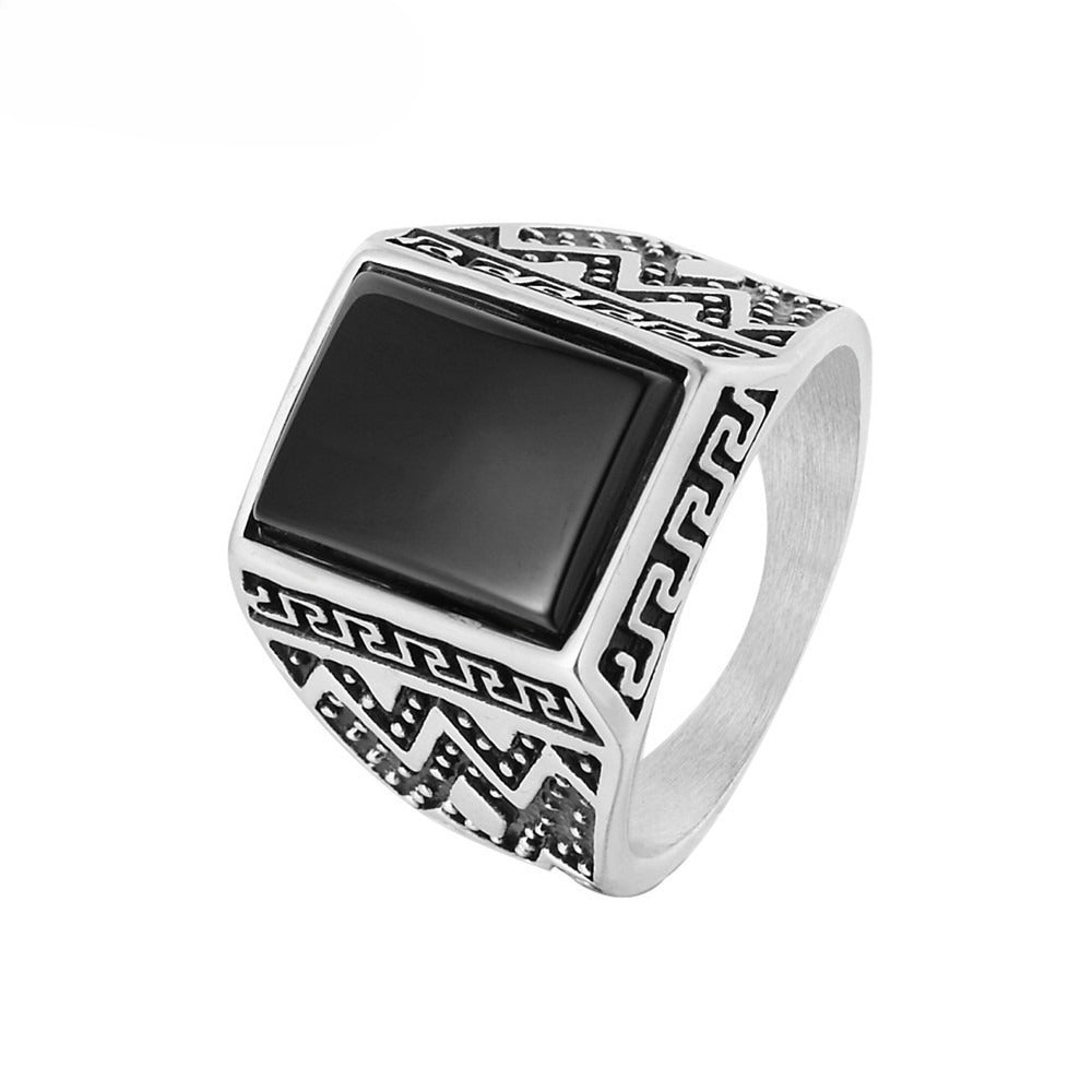 Tigers Eye Ring For Men Unisex Titanium Steel Retro Style Planderful Protective Statement Jewelry