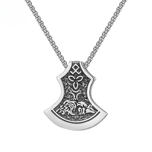Stainless Steel Necklace – Vintage Viking Wolf Pendant