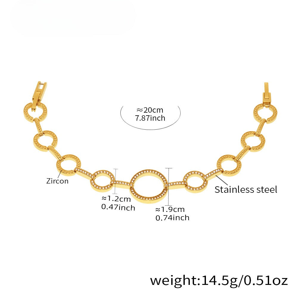 Planderful Zircon Love Circle Bracelet Luxury For Women