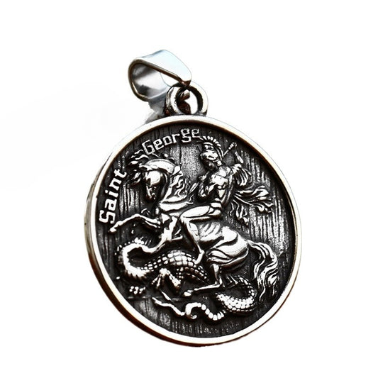 Stainless Steel Round Plate Riding Pendant Pendant – Titanium Steel Horse Riding Necklace