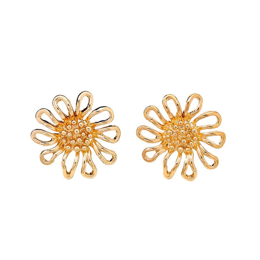Planderful Vienna Verve Earrings – Stylish Metal Line Flower Design