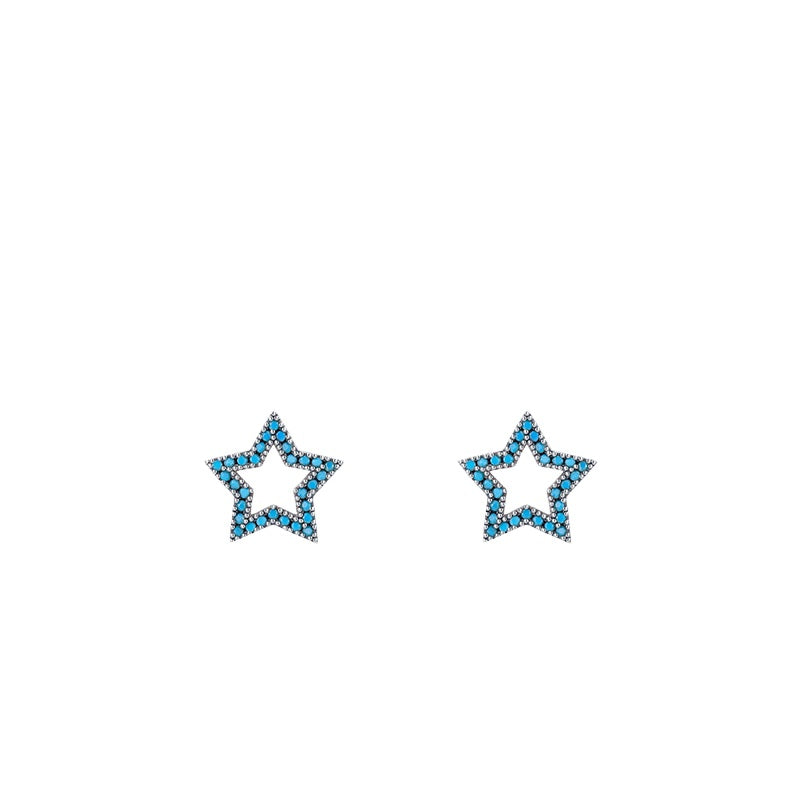925 Sterling Silver Turquoise Openwork Stud Earrings