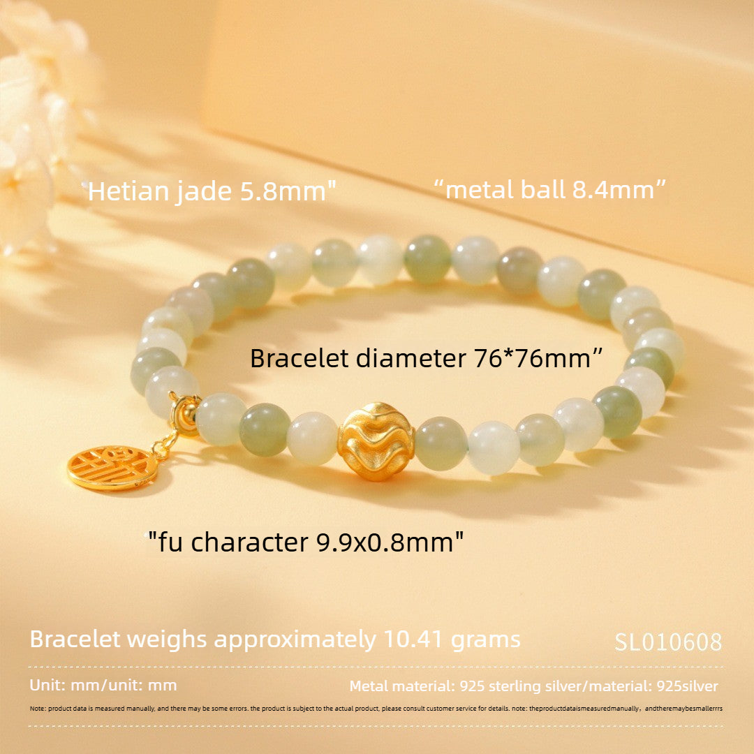 Vintage Hetian Women's Bracelet