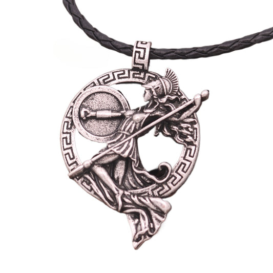 Cross-border hot sale Greek goddess Roman mythology personalized necklace warrior goddess Minerva alloy pendant jewelry for men