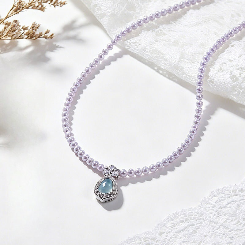 Jade Pearl Gourd Pendant Necklace