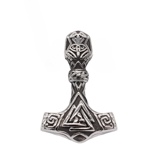 Planderful Viking Triangle Pendant Unisex Titanium Steel Shield Protection Statement Retro Bold Design