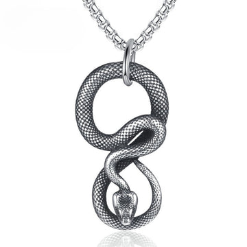Titanium Steel Necklace – Luxury Spirit Snake Design for Men