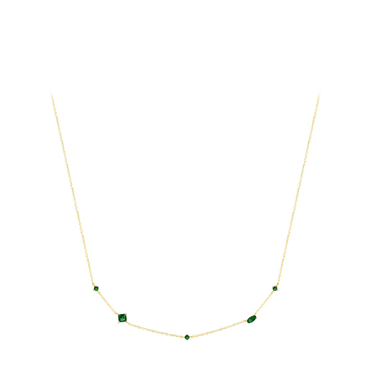 925 Sterling Silver Geometric Zircon Necklace