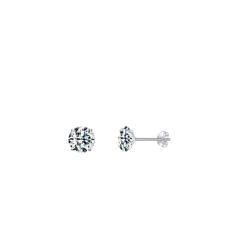 925 Sterling Silver Sparkling Zircon Stud Earrings