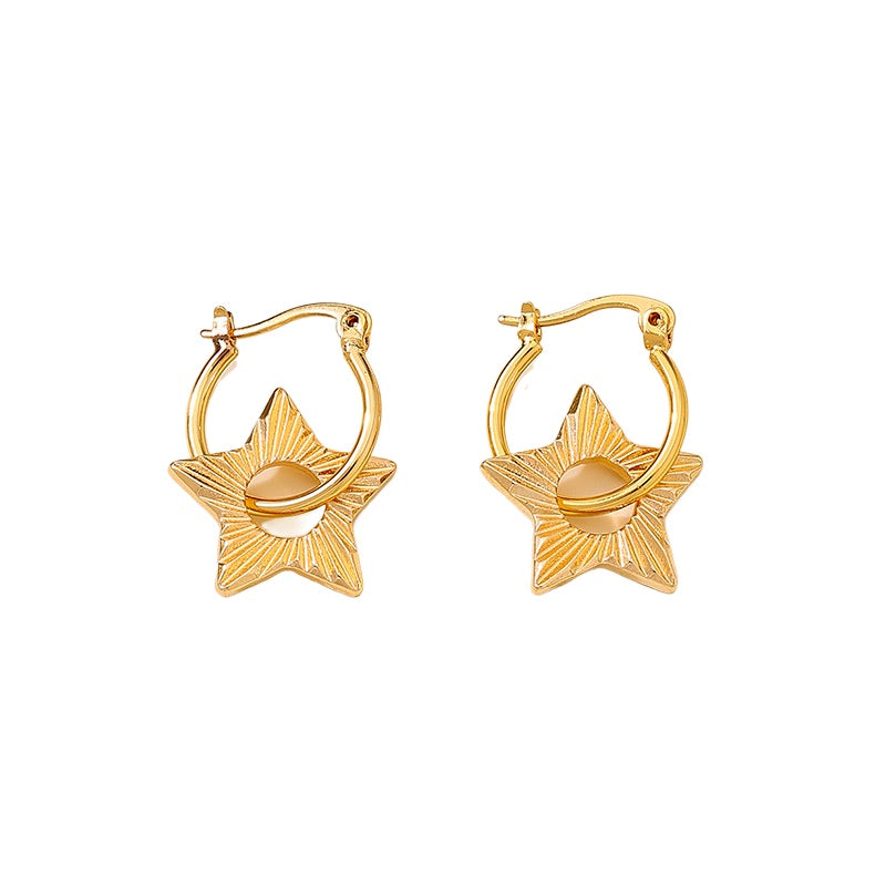 Planderful Vienna Verve Earrings – Chic Retro Metal Star Design