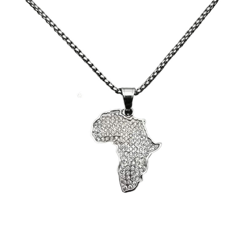Zircon Necklace – Statement Africa Map Pendant