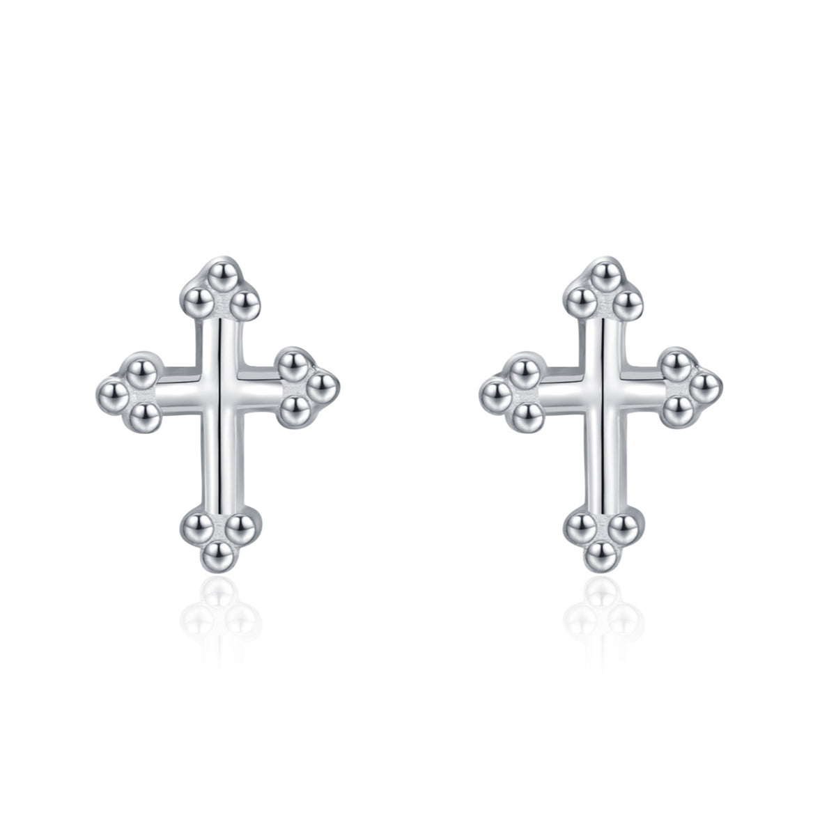 Planderful Everyday Genie Mini Cross Stud Earrings – Premium Sterling Silver Gender-Neutral Style